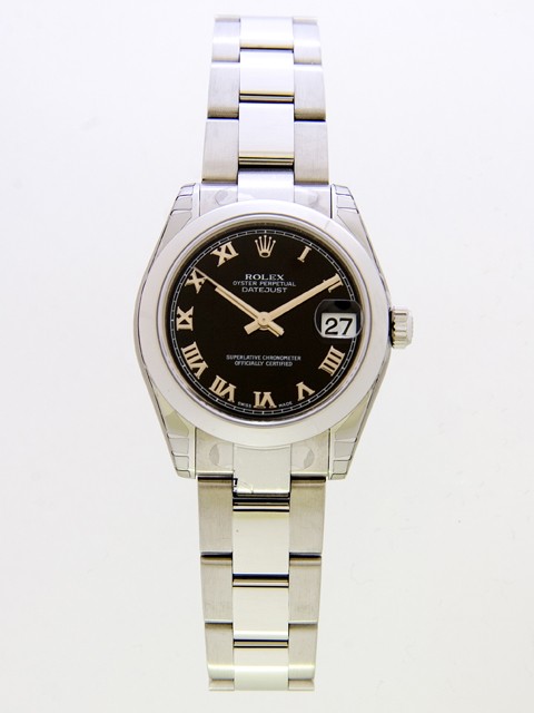 ロレックススーパーコピー ROLEX パーペチュアル デイトジャスト ボーイズ 178240 オイスターブレス ブラックローマ