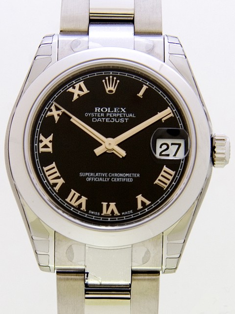 ロレックススーパーコピー ROLEX パーペチュアル デイトジャスト ボーイズ 178240 オイスターブレス ブラックローマ