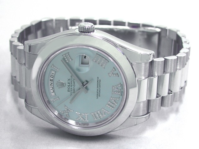 ロレックススーパーコピー ROLEX デイデイトII 218206 CR VI プレジデントブレス アイスブルーダイヤローマ