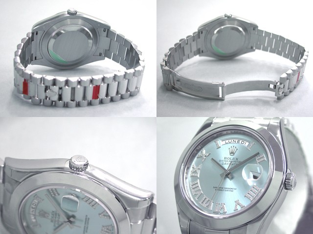 ロレックススーパーコピー ROLEX デイデイトII 218206 CR VI プレジデントブレス アイスブルーダイヤローマ