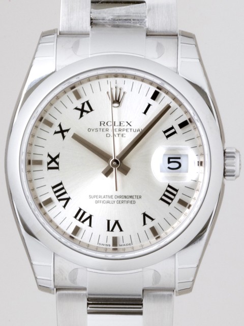 ロレックススーパーコピー ROLEX パーペチュアル デイト 115200 シルバープリントローマ