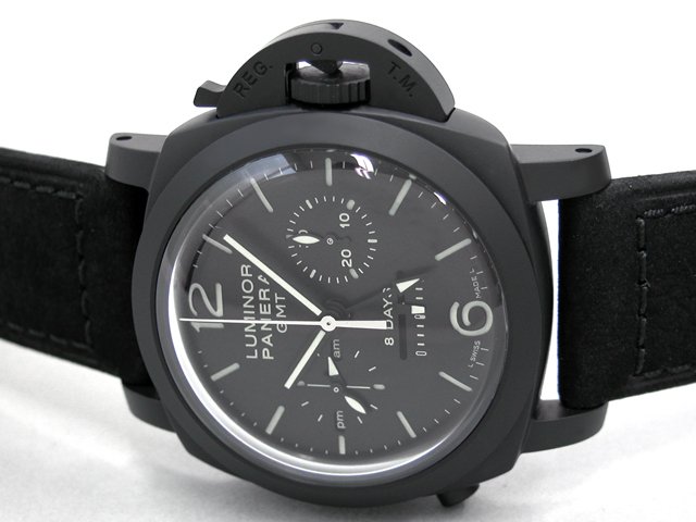 パネライスーパーコピー ルミノール1950 8DAYSクロノ モノプルサンテ GMT PAM00317 44mm シースルーバック ブラック
