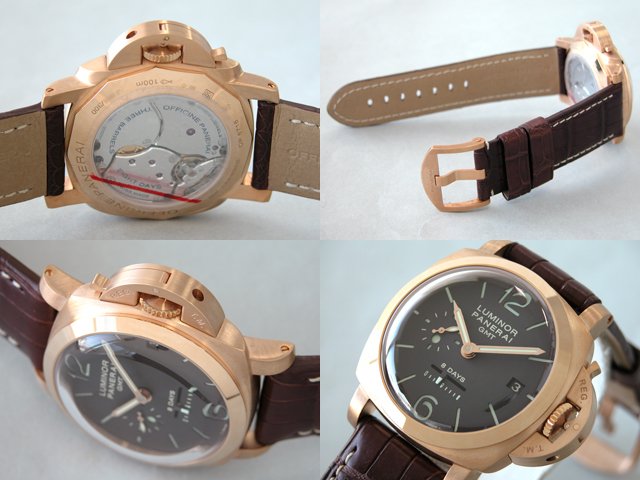 パネライスーパーコピー ルミノール1950 8DAYS GMT PAM00289 44mm シースルーバック ブラウン