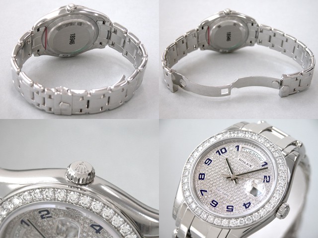 ロレックススーパーコピー ROLEX デイデイト 18946EA 全面ダイヤ青アラビア