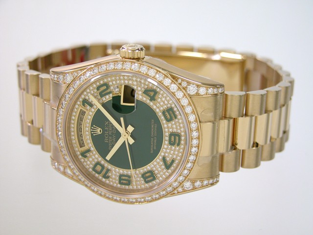 ロレックススーパーコピー ROLEX デイデイト 118388DPA プレジデントブレス グリーンアラビア