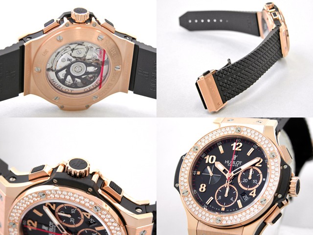 ウブロスーパーコピー ビッグバン ダイヤベゼル 301.PX.130.RX.114 ブラックラバー ブラック