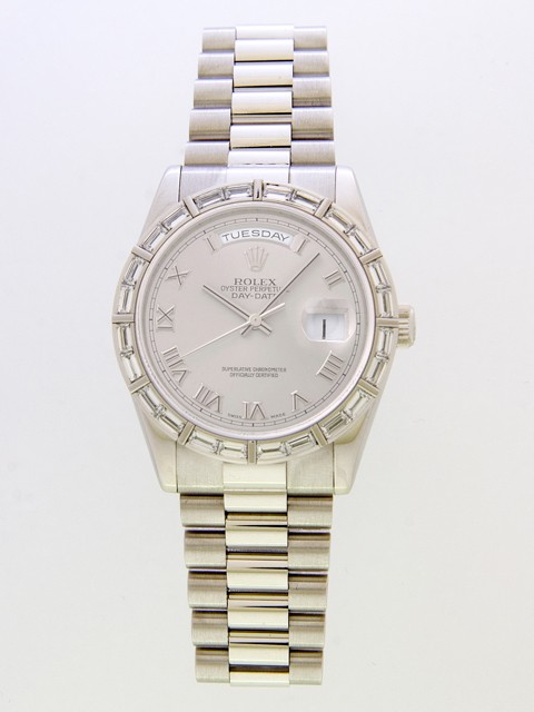 ロレックススーパーコピー ROLEX デイデイト 118366 プレジデントブレス グレーローマ