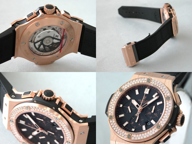 ウブロスーパーコピー ビッグバン エボリューション 301.PX.1180.GR.1104 ダイヤベゼル ブラックラバー ブラック