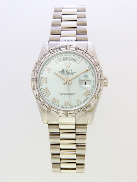ロレックススーパーコピー ROLEX デイデイト 118366 プレジデントブレス アイスブルーローマ