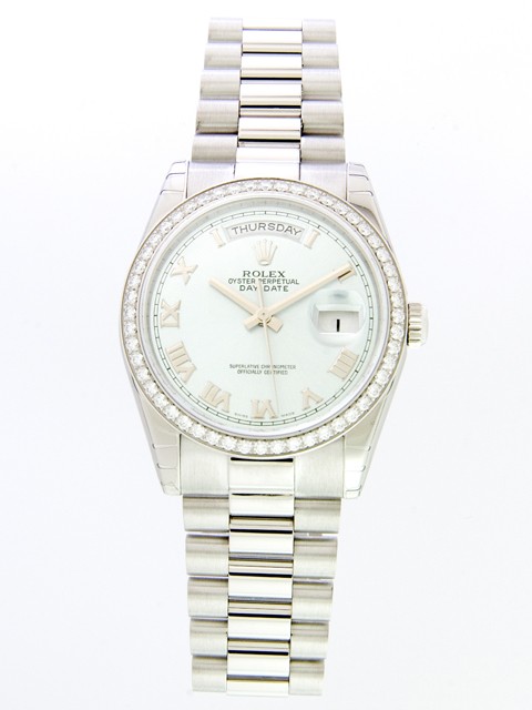 ロレックススーパーコピー ROLEX デイデイト 118346 プレジデントブレス アイスブルーローマ