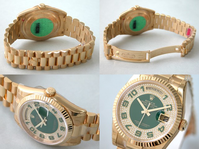 ロレックススーパーコピー ROLEX デイデイト 118238 DP プレジデントブレス グリーン