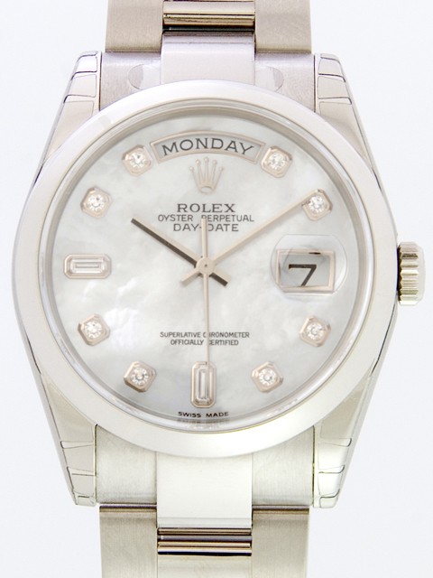 ロレックススーパーコピー ROLEX デイデイト 118209NCA オイスターブレス ホワイトシェル