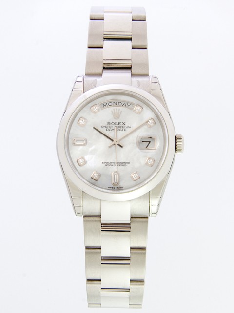 ロレックススーパーコピー ROLEX デイデイト 118209NCA オイスターブレス ホワイトシェル
