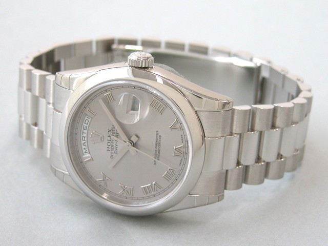 ロレックススーパーコピー ROLEX デイデイト 118206 プレジデントブレス グレーローマ