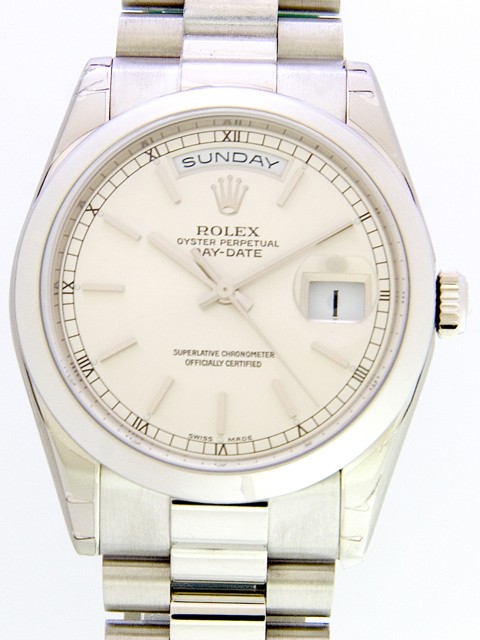 ロレックススーパーコピー ROLEX デイデイト 118206 プレジデントブレス シルバー