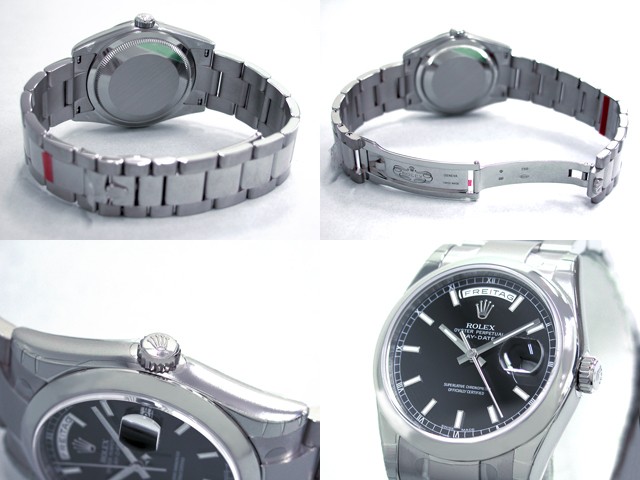 ロレックススーパーコピー ROLEX デイデイト 118209 オイスターブレス ブラック