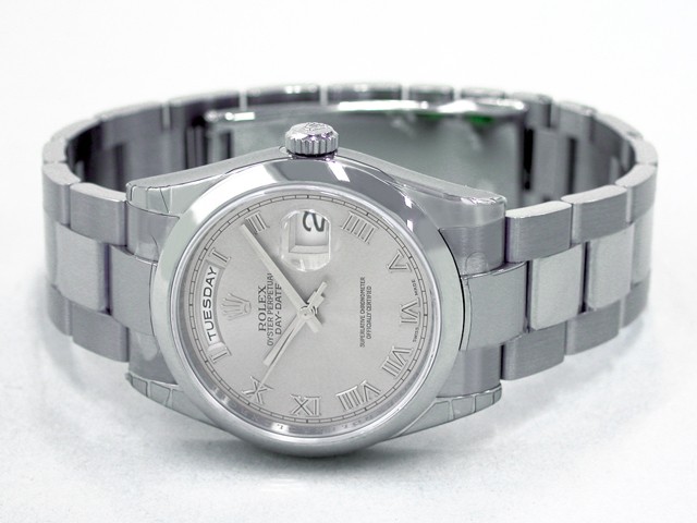 ロレックススーパーコピー ROLEX デイデイト 118209 オイスターブレス グレーローマ