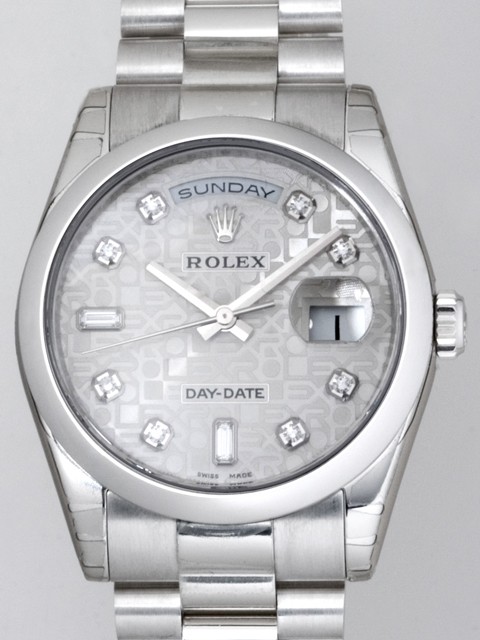 ロレックススーパーコピー ROLEX デイデイト 118206A プレジデントブレス シルバーコンピューター