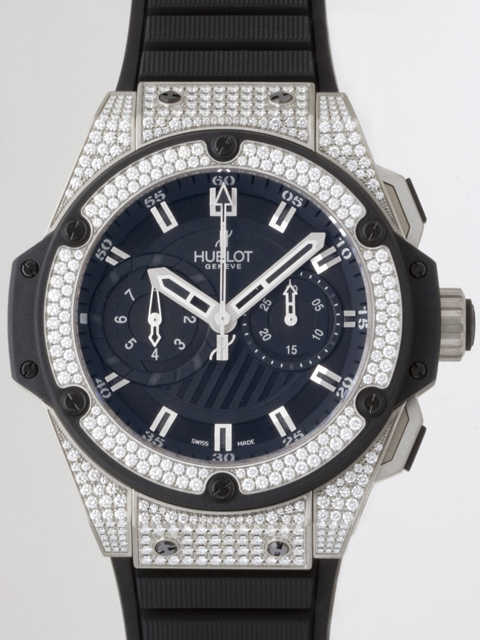 ウブロスーパーコピー キングパワー フドロワイアント 715.ZX.1127.RX.1704 ベゼル・ラグダイヤ ブラックラバー 世界限定500本 ブラック