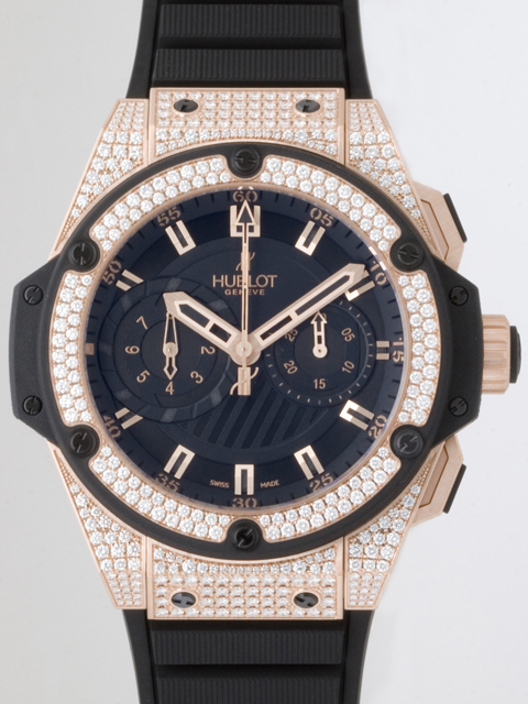 ウブロスーパーコピー キングパワー フドロワイアント 715.PX.1128.RX.1704 ベゼル・ラグダイヤ ブラックラバー ブラック