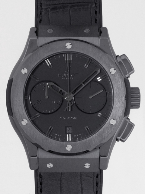 ウブロスーパーコピー クラシック・フュージョン クロノグラフ オールブラック 521.CM.1110.LR 45mm アリゲーター/ラバー 世界限定500本 ブラック