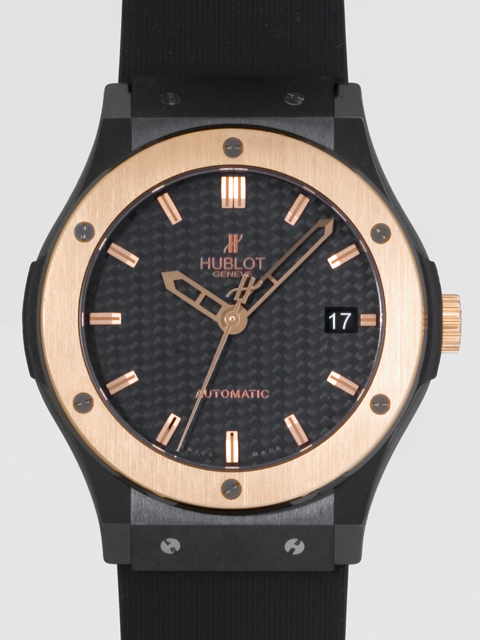 ウブロスーパーコピー クラシック・フュージョン セラミック キングゴールド 511.CP.1780.RX 45mm ラバー ブラックカーボン