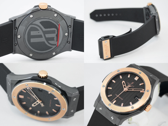 ウブロスーパーコピー クラシック・フュージョン セラミック キングゴールド 511.CP.1780.RX 45mm ラバー ブラックカーボン