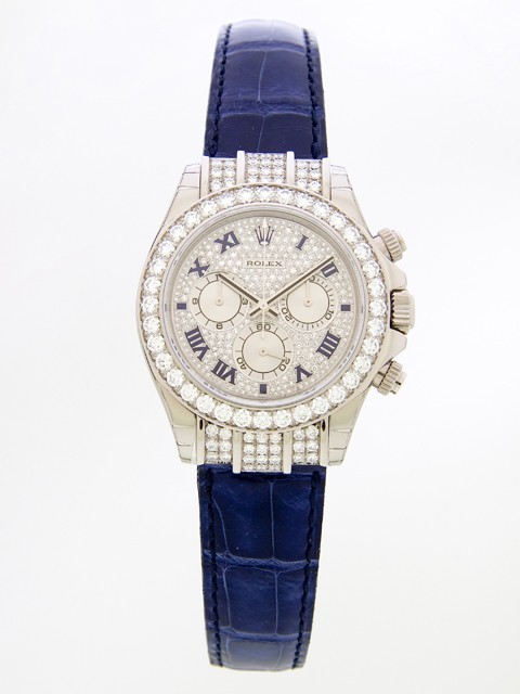 ロレックススーパーコピー ROLEX デイトナ ブルー皮 116599 RBR ER 全面ダイヤローマ）