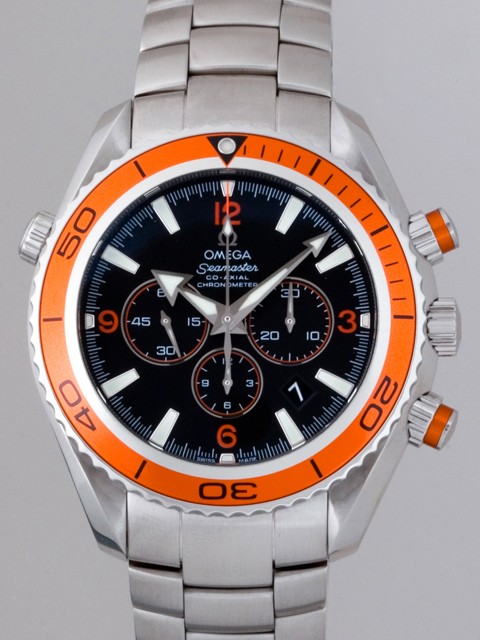 オメガスーパーコピー OMEGA シーマスター 2218.50 プラネットオーシャン クロノ 45mm オレンジベゼル ブラック