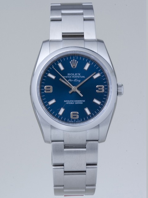 ロレックススーパーコピー ROLEX エアーキング 114200 ブルー３ ６ ９アラビア