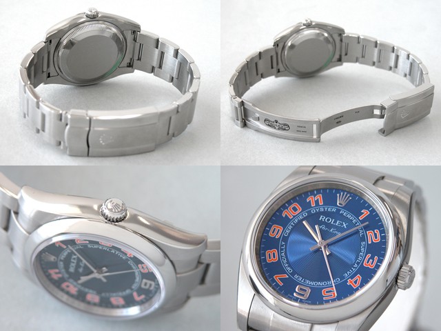 ロレックススーパーコピー ROLEX エアーキング 114200 ブルーコンセントリックオレンジアラビア