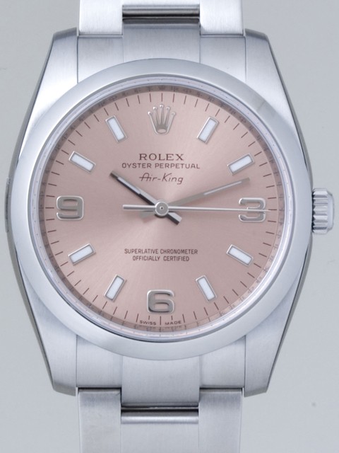 ロレックススーパーコピー ROLEX エアーキング 114200 ピンク３ ６ ９アラビア