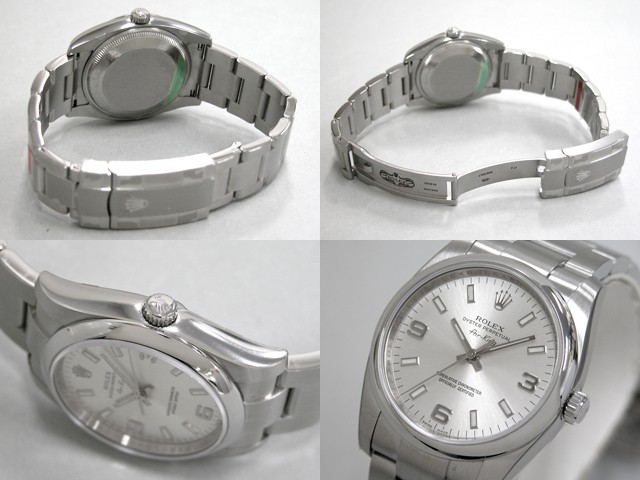 ロレックススーパーコピー ROLEX エアーキング 114200 シルバー３ ６ ９アラビア