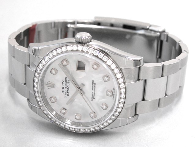 ロレックススーパーコピー ROLEX パーペチュアル デイトジャスト メンズ 116244NG オイスターブレス ホワイトシェル