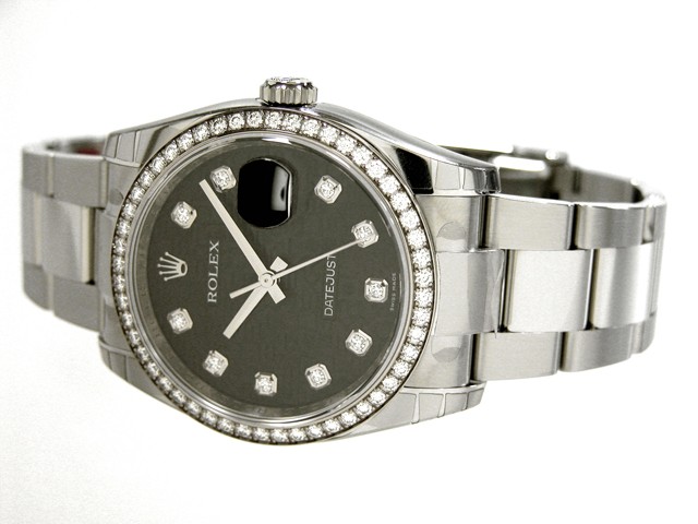 ロレックススーパーコピー ROLEX パーペチュアル デイトジャスト メンズ 116244J オイスターブレス ブラック