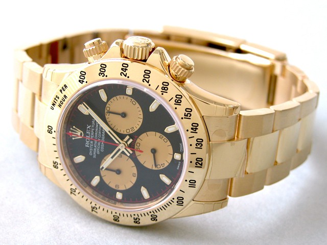 ロレックスコピー ROLEX デイトナ 116528 黒／金目 自動巻 40
