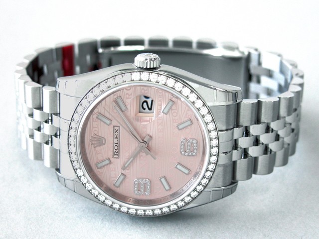 ロレックススーパーコピー ROLEX パーペチュアル デイトジャスト メンズ 116244 ジュビリーブレス ピンク69ダイヤ