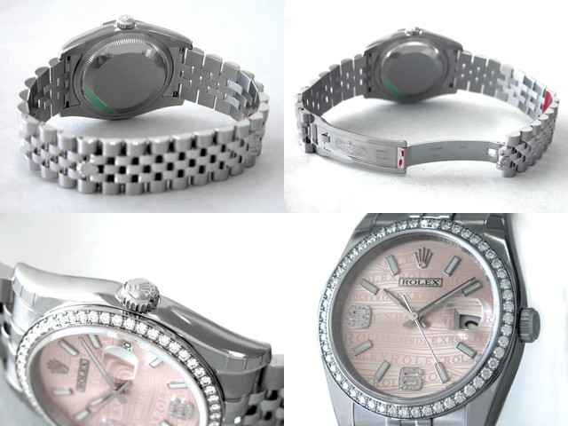 ロレックススーパーコピー ROLEX パーペチュアル デイトジャスト メンズ 116244 ジュビリーブレス ピンク69ダイヤ
