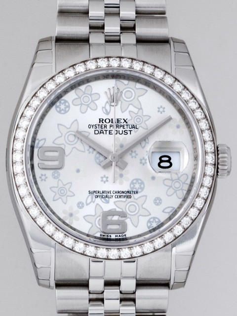 ロレックススーパーコピー ROLEX パーペチュアル デイトジャスト メンズ 116244 ジュビリーブレス シルバーフラワー