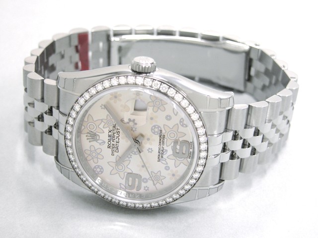 ロレックススーパーコピー ROLEX パーペチュアル デイトジャスト メンズ 116244 ジュビリーブレス シルバーフラワー