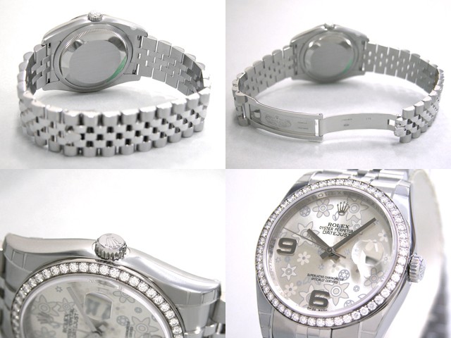 ロレックススーパーコピー ROLEX パーペチュアル デイトジャスト メンズ 116244 ジュビリーブレス シルバーフラワー