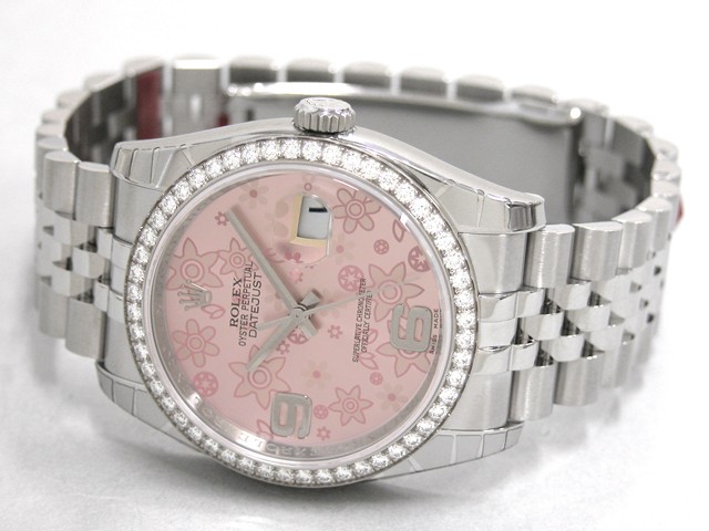 ロレックススーパーコピー ROLEX パーペチュアル デイトジャスト メンズ 116244 ジュビリーブレス ピンクフラワー