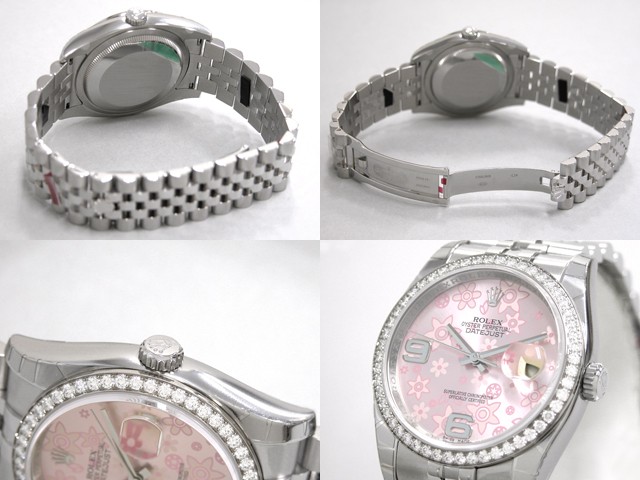 ロレックススーパーコピー ROLEX パーペチュアル デイトジャスト メンズ 116244 ジュビリーブレス ピンクフラワー