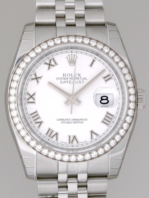 ロレックススーパーコピー ROLEX パーペチュアル デイトジャスト メンズ 116244 ジュビリーブレス ホワイトローマ