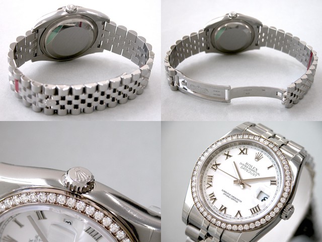 ロレックススーパーコピー ROLEX パーペチュアル デイトジャスト メンズ 116244 ジュビリーブレス ホワイトローマ