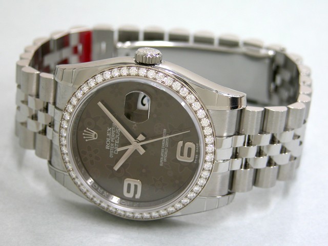 ロレックススーパーコピー ROLEX パーペチュアル デイトジャスト メンズ 116244 ジュビリーブレス ブラウンフラワー