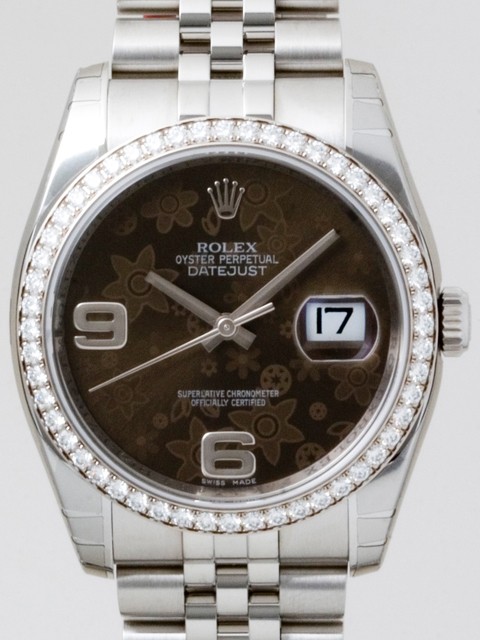ロレックススーパーコピー ROLEX パーペチュアル デイトジャスト メンズ 116244 ジュビリーブレス ブラウンフラワー
