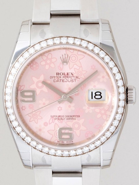 ロレックススーパーコピー ROLEX パーペチュアル デイトジャスト メンズ 116244 オイスターブレス ピンクフラワー