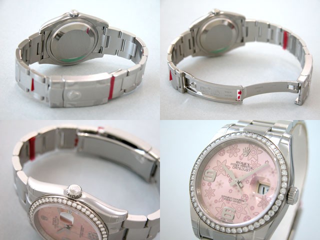 ロレックススーパーコピー ROLEX パーペチュアル デイトジャスト メンズ 116244 オイスターブレス ピンクフラワー