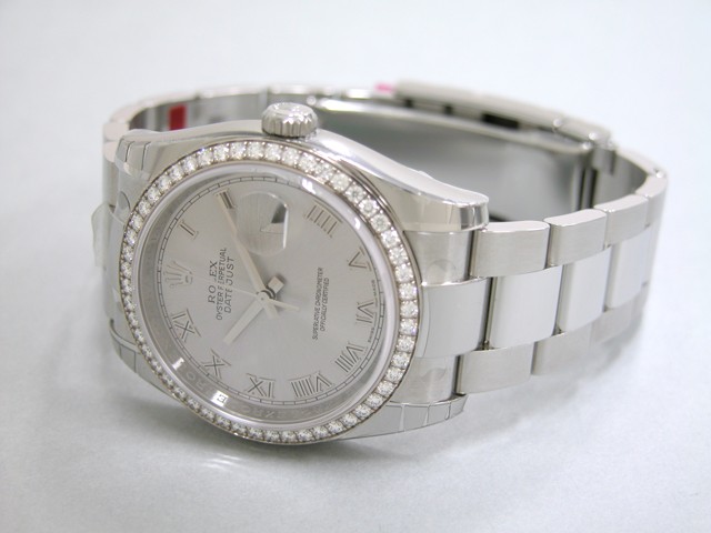 ロレックススーパーコピー ROLEX パーペチュアル デイトジャスト メンズ 116244 オイスターブレス グレーローマ